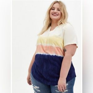 Torrid, 2X, Harper Challis Dip Dye Top, NWT